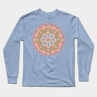 MOSAIQUE Boho Exotic Abstract Mediterranean Floral Mandala Pastel Pink Blue Cream - UnBlink Studio by Jackie Tahara Long Sleeve T-Shirt